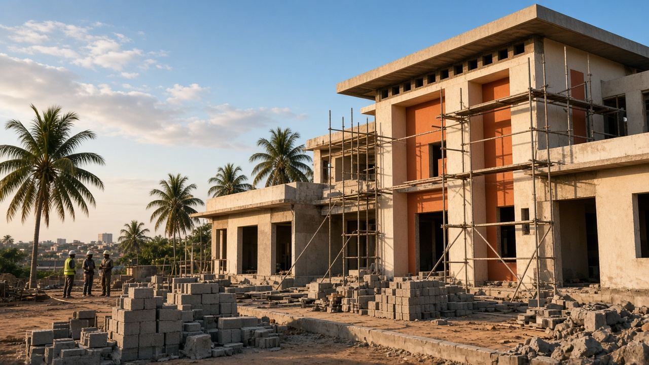Obra em construção em Moçambique
